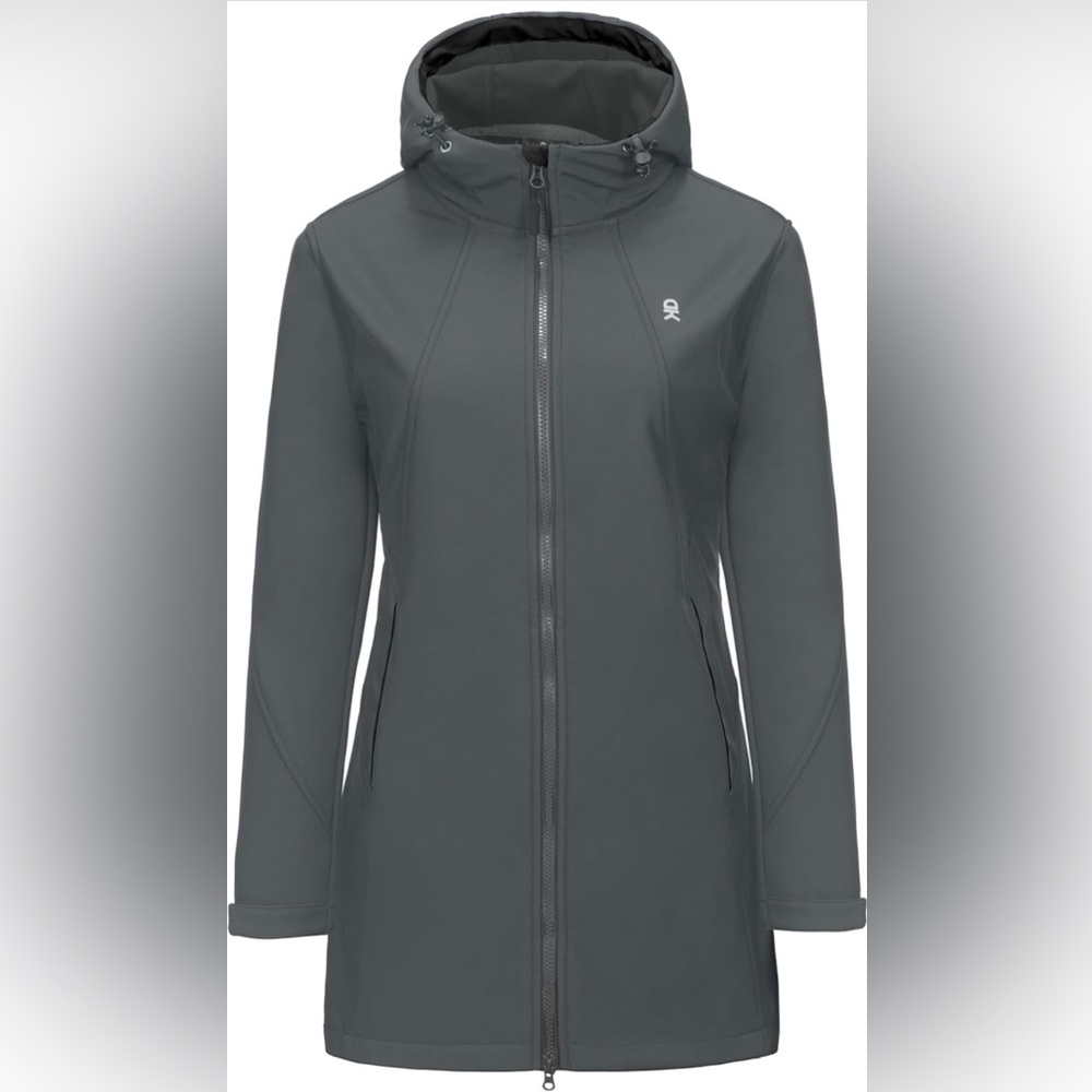 Gray Jacket Long Fleece-Lined Waterproof Parka Women's